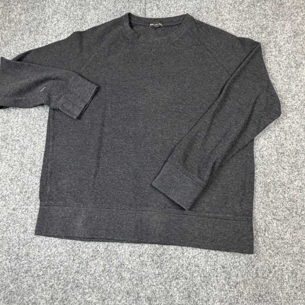 VTG Banana Republic Mens Medium Charcoal Gray Heather Raglan Crewneck Sweatshirt